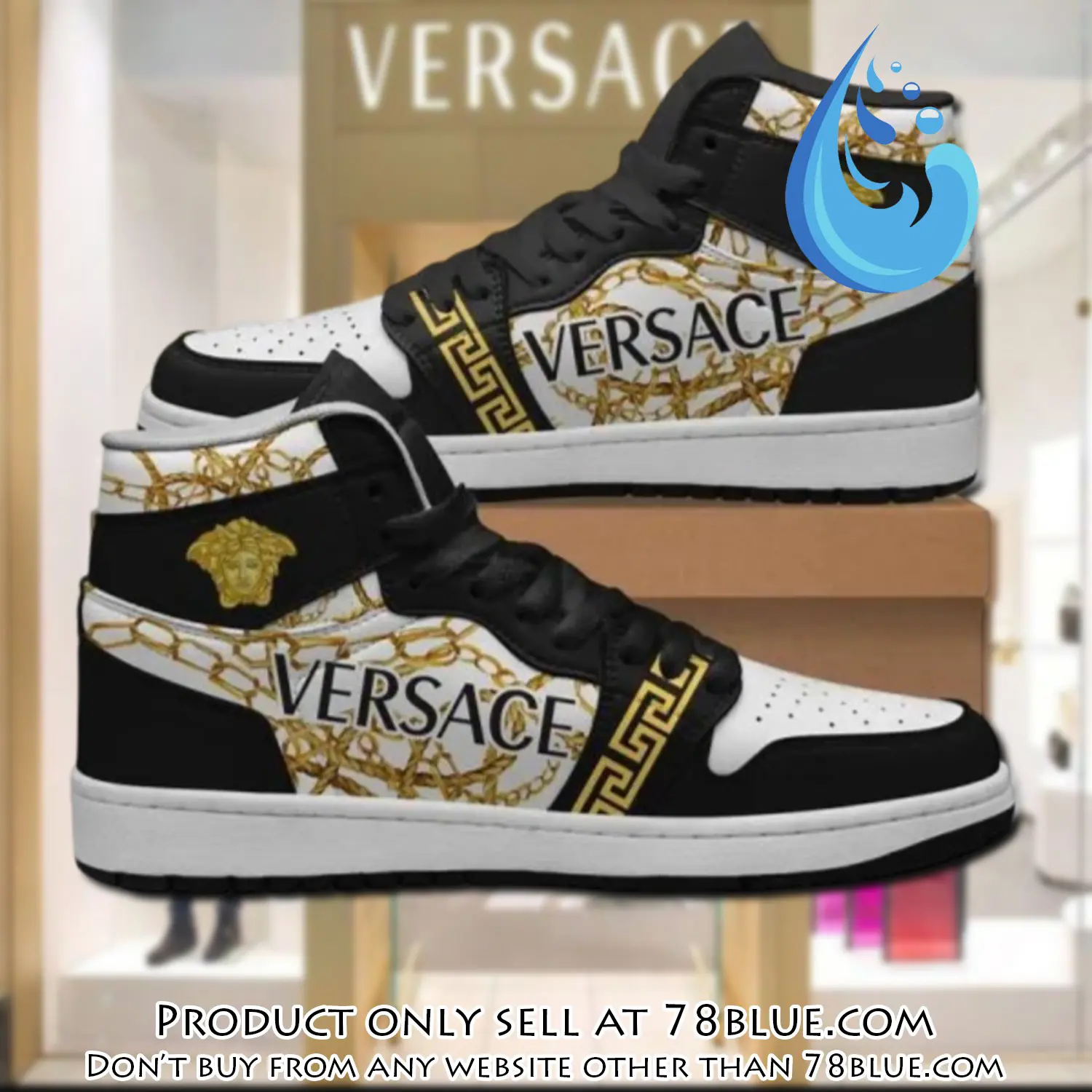 Black white gianni versace high air jordan sneakers shoes hot  gifts unisex 78b5120197